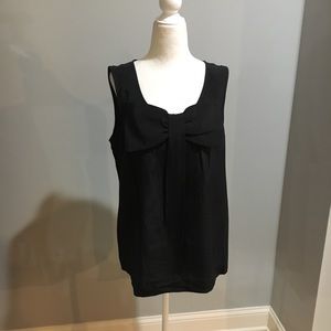 Kate Spade black silk bow tank